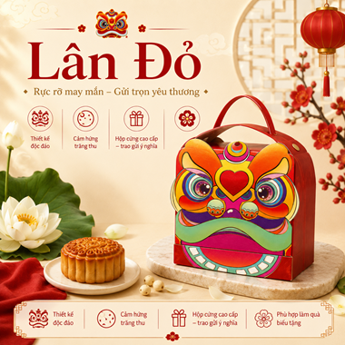 Hình ảnh củaHỘP TRUNG THU 1 BÁNH LÂN ĐỎ