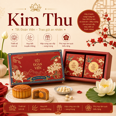 Hình ảnh củaHỘP TRUNG THU 2 BÁNH KIM THU